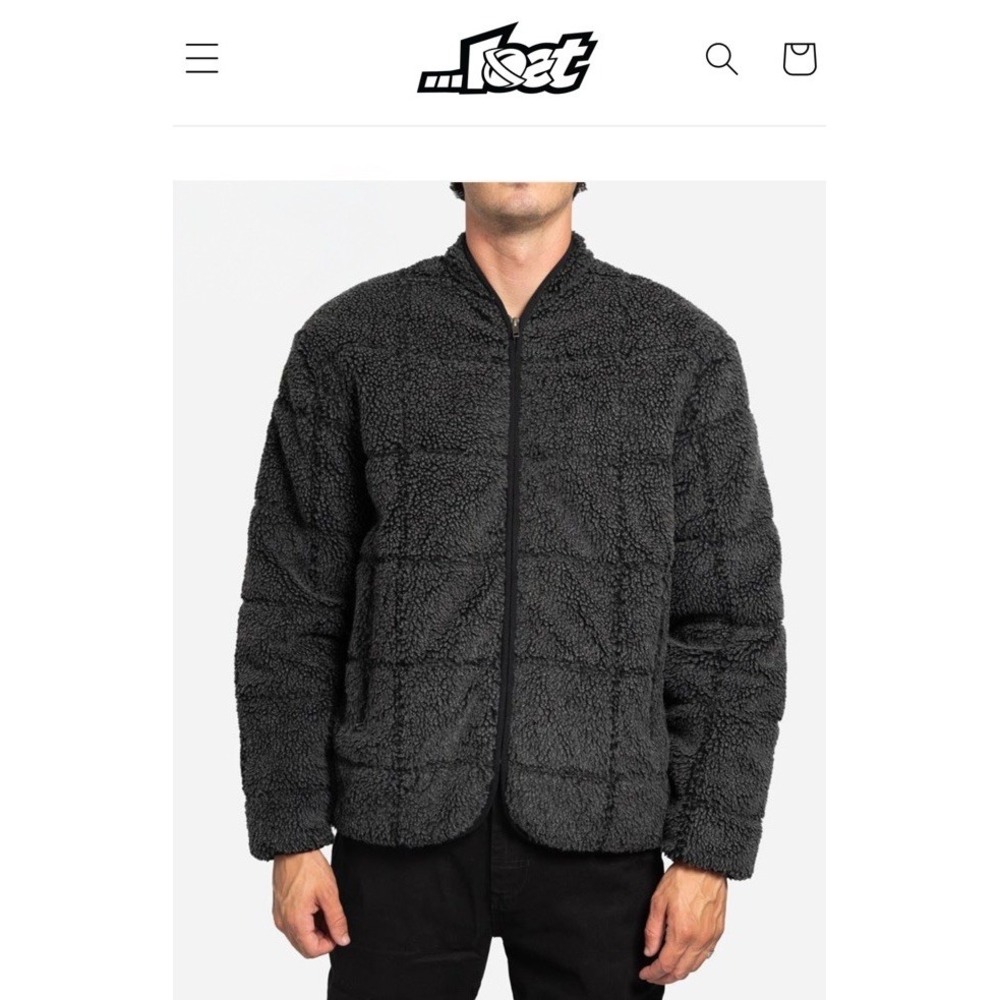 LOST CLOTHING RAMBLER JACKET GRAY SHERPA ZIPPER POCKETS SIZE MED SKATER‎ SURFER